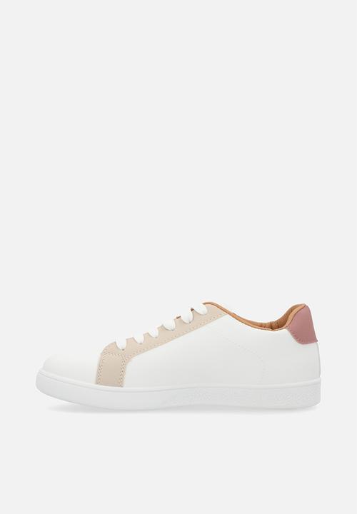 Pop Candy - Colour block lace up sneakers - white