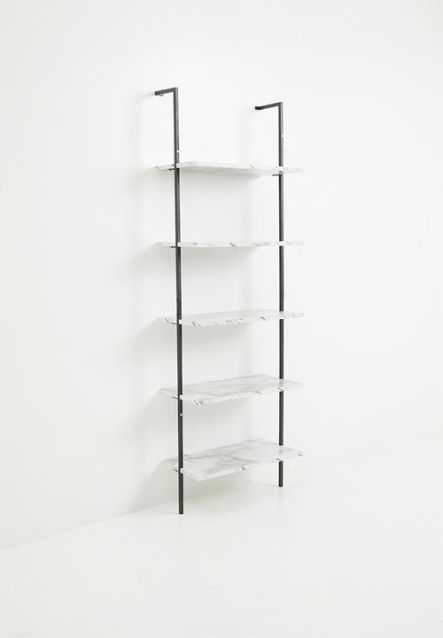 Sixth Floor - Lincoln 5 shelf unit - white marble