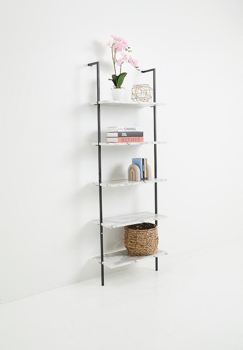Sixth Floor - Lincoln 5 shelf unit - white marble