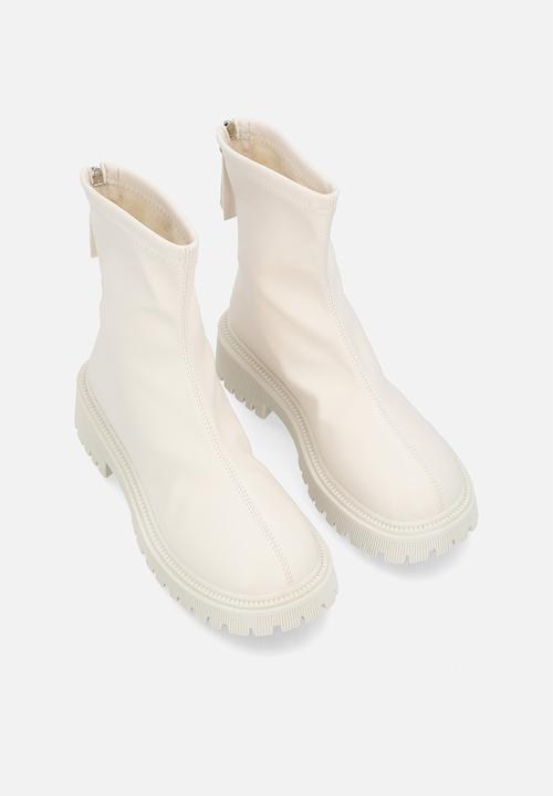 Pop Candy - Chunky sole ankle  boot - off white