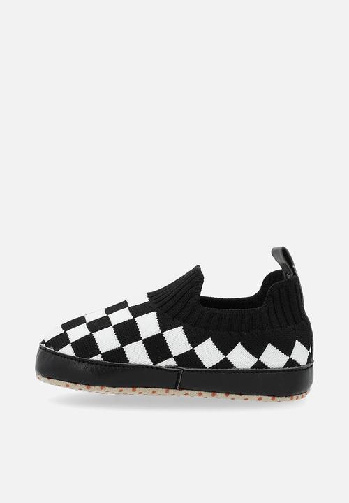 Pop Candy - Checker board slip on sneakers - black & white