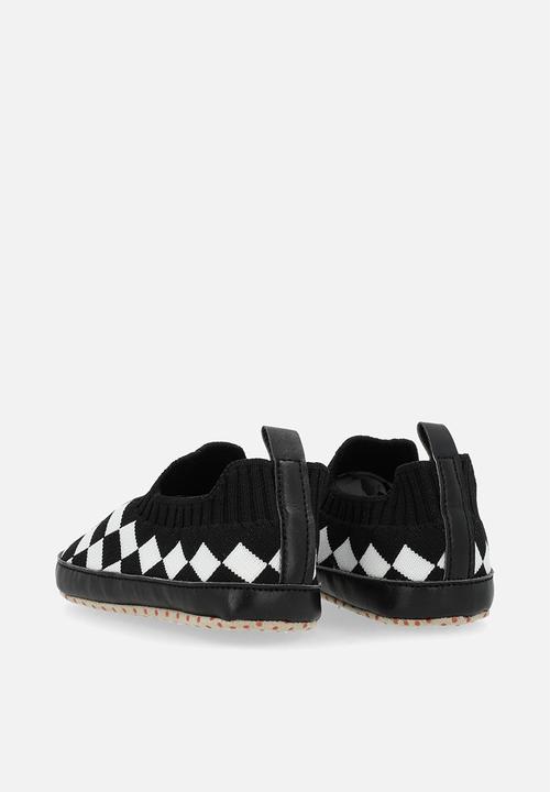 Pop Candy - Checker board slip on sneakers - black & white