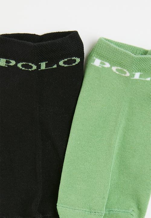 POLO - Polo cotton hidden sock 2pk - Black & Green