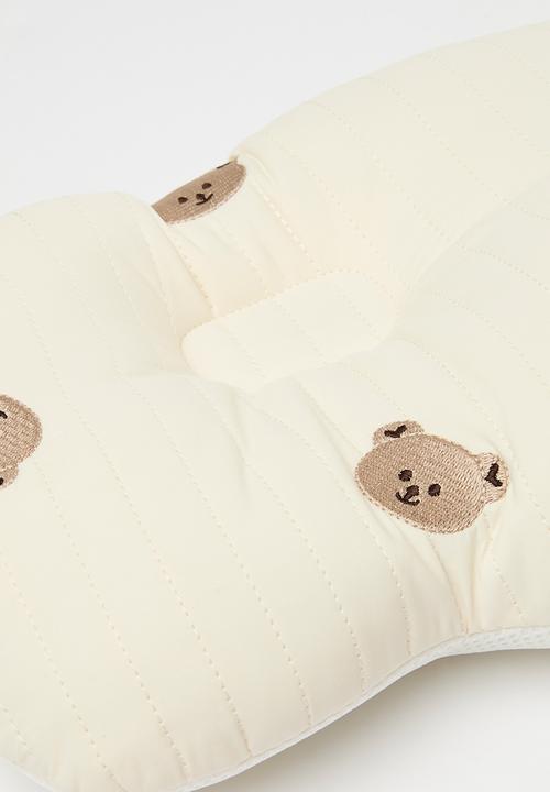 Pop Candy - Bear print baby pillow - ecru
