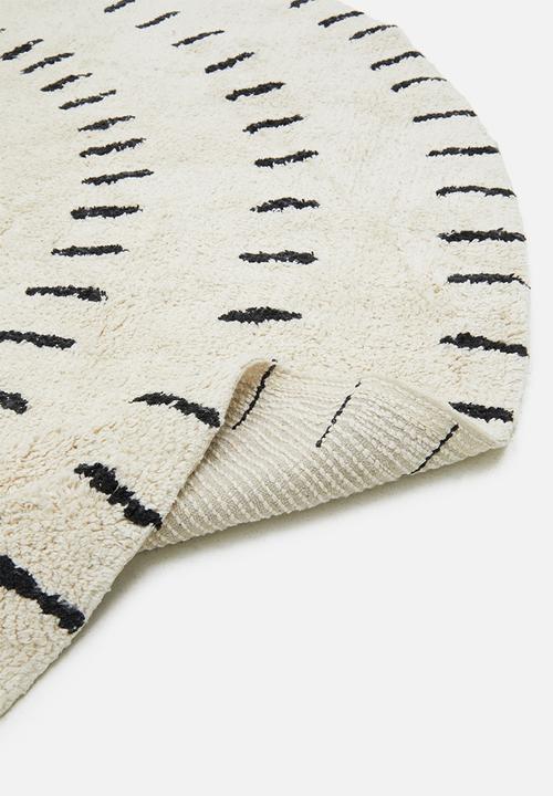 Sixth Floor - Tufted Cotton Rug - Ivory & Black