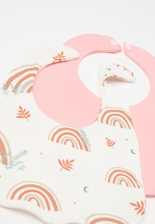 Pop Candy - 2 pack bib set - pink & white