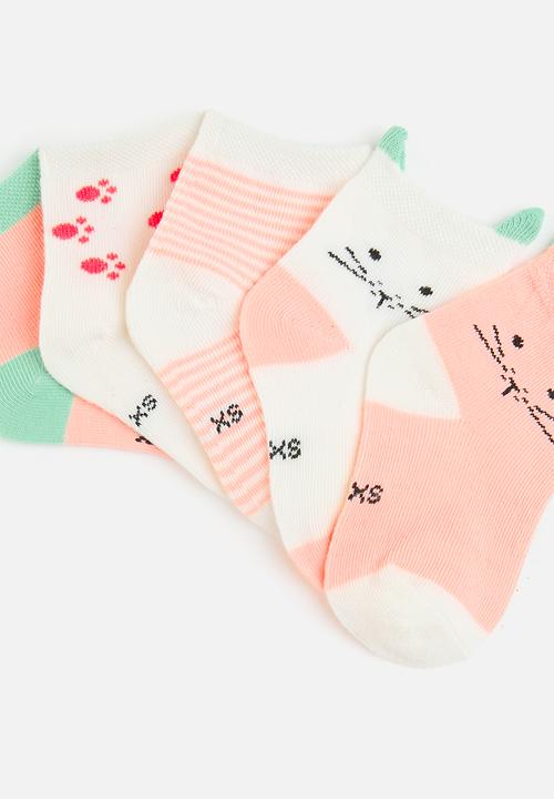 Pop Candy - 5 Pack sock set - pink & white