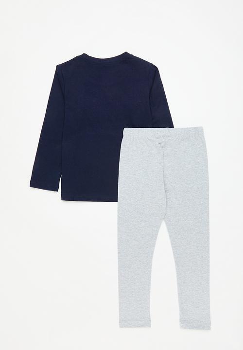 Pop Candy - Tee & legging set - navy/grey