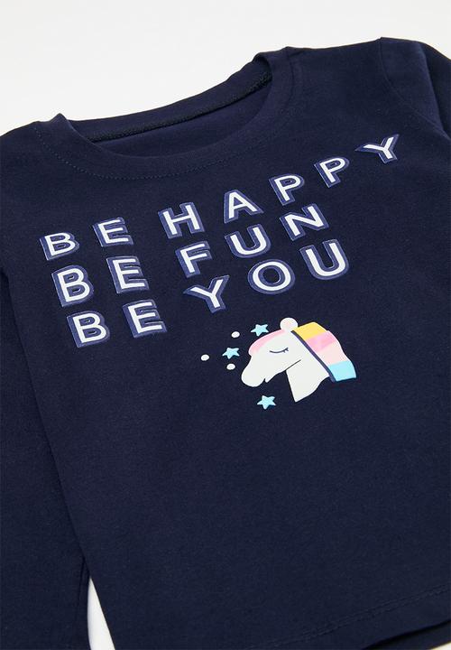 Pop Candy - Tee & legging set - navy/grey