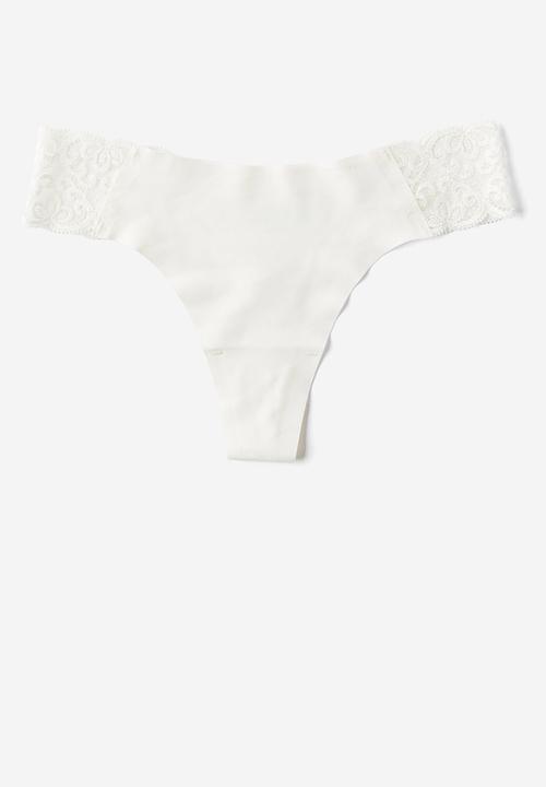 Cotton On - Party Pants Seamless G-String Brief 3 Pack - Black/Cream/Frappe