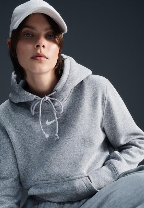 Nike - Nike Phoenix Fleece Hoodie - Dk Grey Heather/Sail