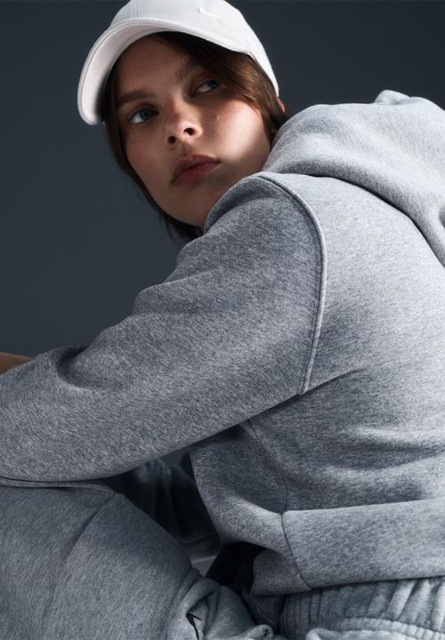 Nike - Nike Phoenix Fleece Hoodie - Dk Grey Heather/Sail