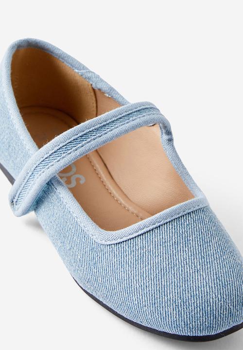 Cotton On - Olivia ballet flat - washed denim/square toe