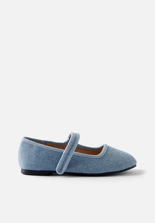 Cotton On - Olivia ballet flat - washed denim/square toe