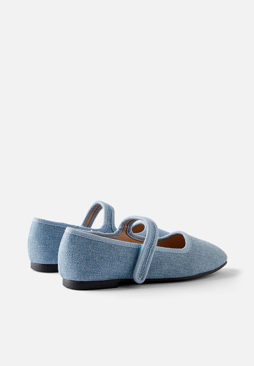 Cotton On - Olivia ballet flat - washed denim/square toe