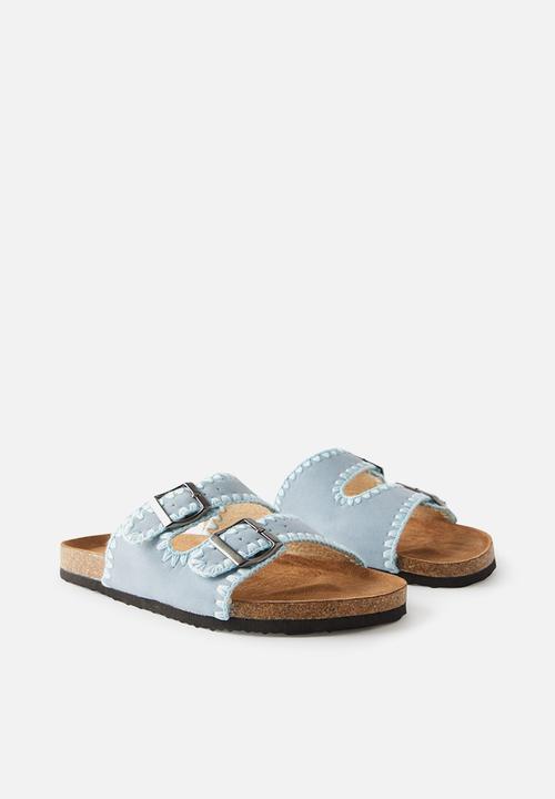 Cotton On - Rex double buckle slide - soft blue/whipstitch