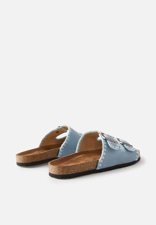Cotton On - Rex double buckle slide - soft blue/whipstitch