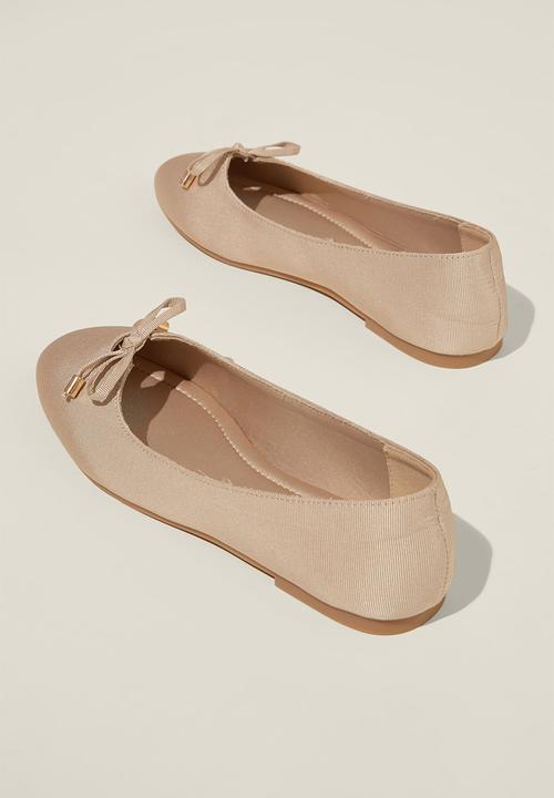 Cotton On - MIA Bow Ballerina - Taupe Grosgrain