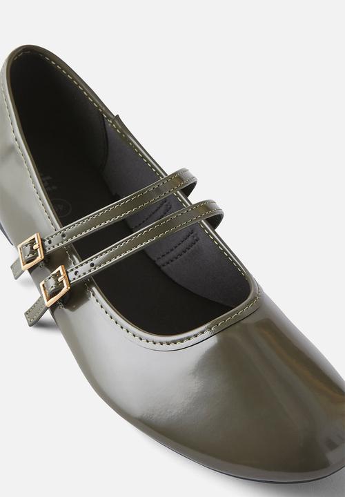 Cotton On - Romy double buckle ballet - olive box