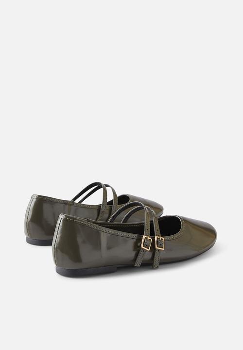 Cotton On - Romy double buckle ballet - olive box