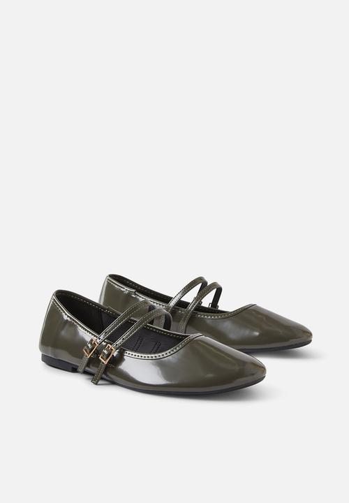 Cotton On - Romy double buckle ballet - olive box
