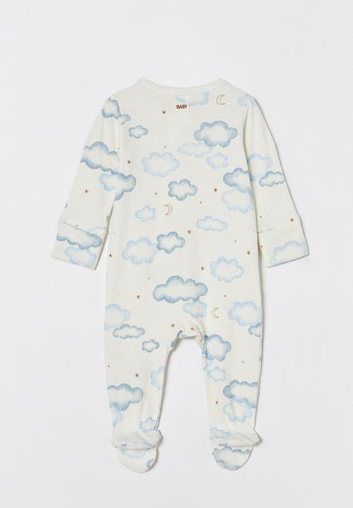 Cotton On - Organic pointelle zip romper - milk/clouds