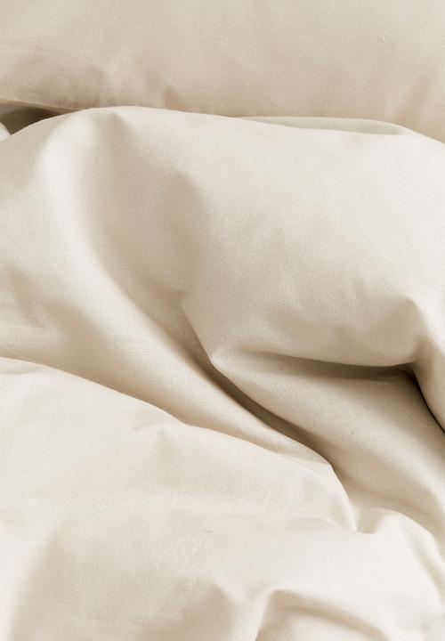 H&M - Cotton double/king duvet cover set - light beige
