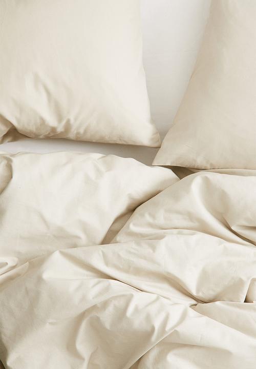 H&M - Cotton double/king duvet cover set - light beige