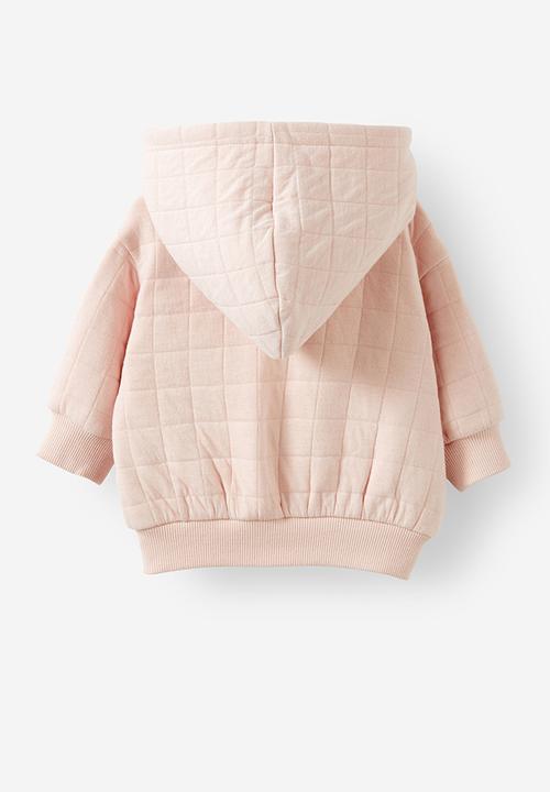 Cotton On - Quilted hooded zip through - pink pearl