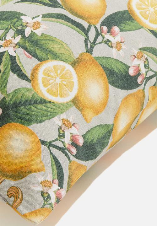 H&M - Patterned cushion cover - natural white/ emons 