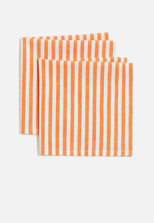H&M - 2 pack napkins - orange striped 