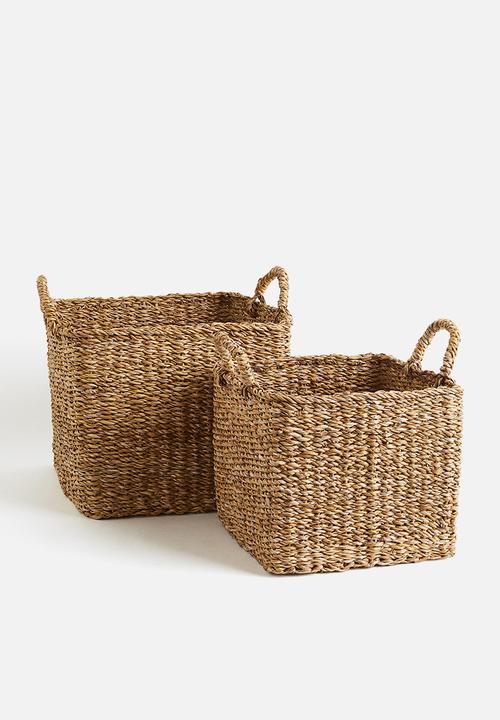H&M - Large braided storage basket - beige