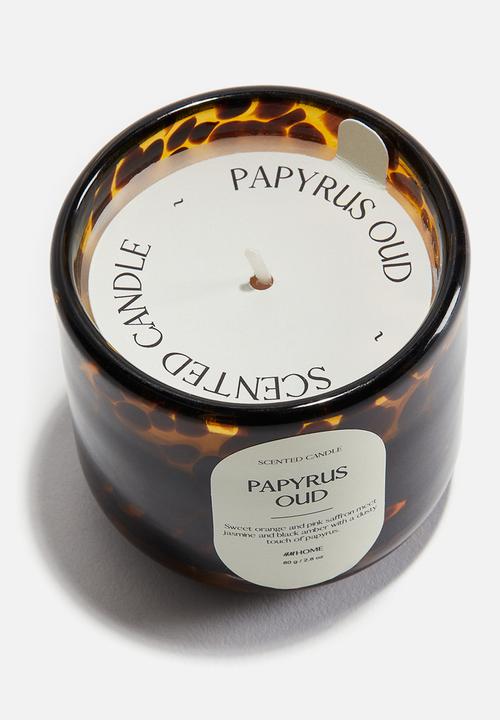 H&M - Scented candle in glass holder - light beige/papyrus oud