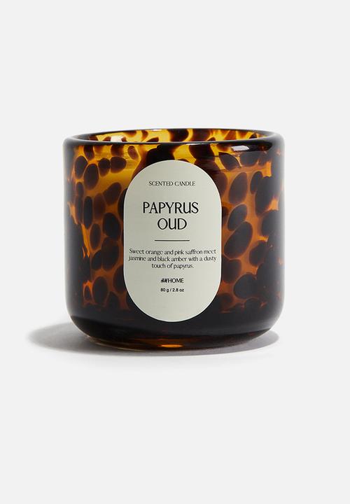 H&M - Scented candle in glass holder - light beige/papyrus oud