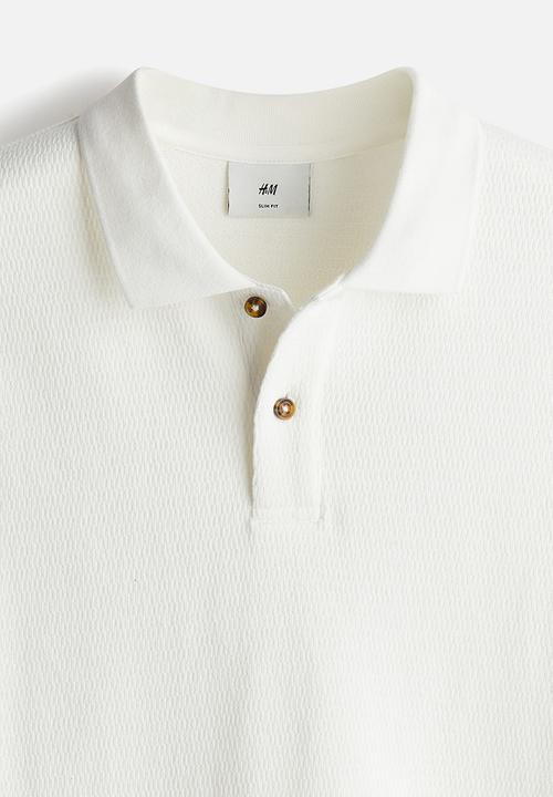 H&M - Slim fit polo shirt - white