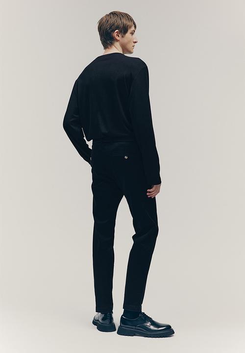 H&M - Slim fit cotton chinos - black