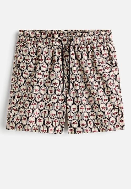H&M - Patterned swim shorts - beige & palm trees 