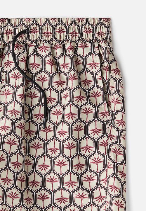H&M - Patterned swim shorts - beige & palm trees 