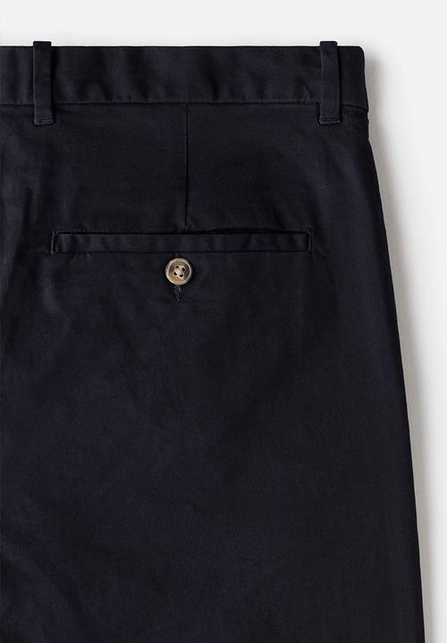 H&M - Slim fit cotton chinos - navy blue