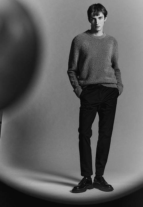 H&M - Slim fit cotton chinos - navy blue