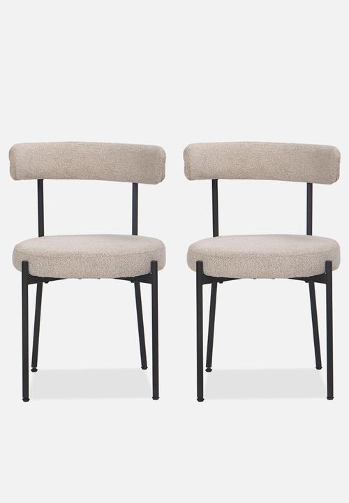 Sixth Floor - Anna woven dining chair set of 2- textured natural