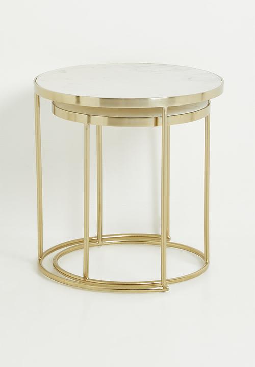 Sixth Floor - Arian marble nested side tables - natural