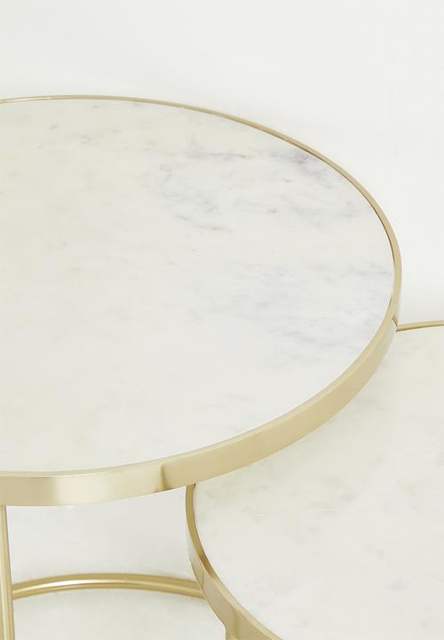 Sixth Floor - Arian marble nested side tables - natural