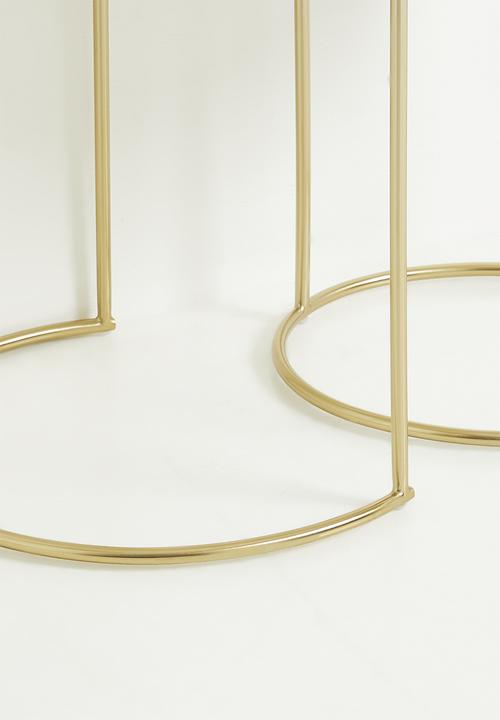 Sixth Floor - Arian marble nested side tables - natural