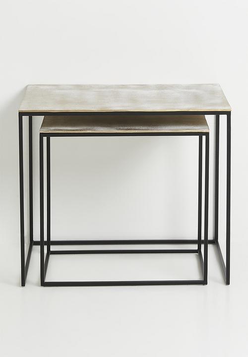 Sixth Floor - Lindsy nested metal side table - brass