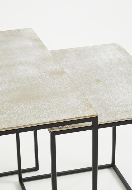 Sixth Floor - Lindsy nested metal side table - brass