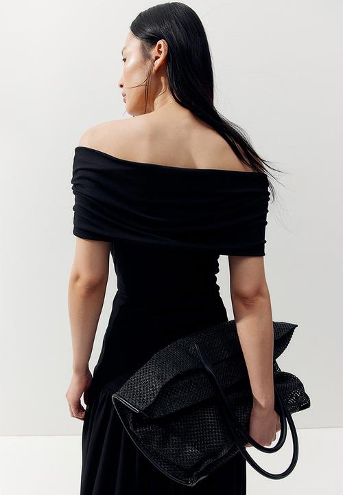 H&M - Ribbed off-the-shoulder top - black
