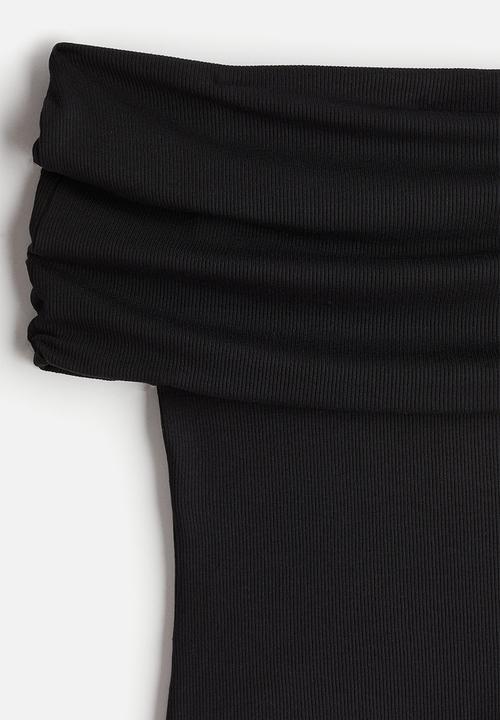 H&M - Ribbed off-the-shoulder top - black
