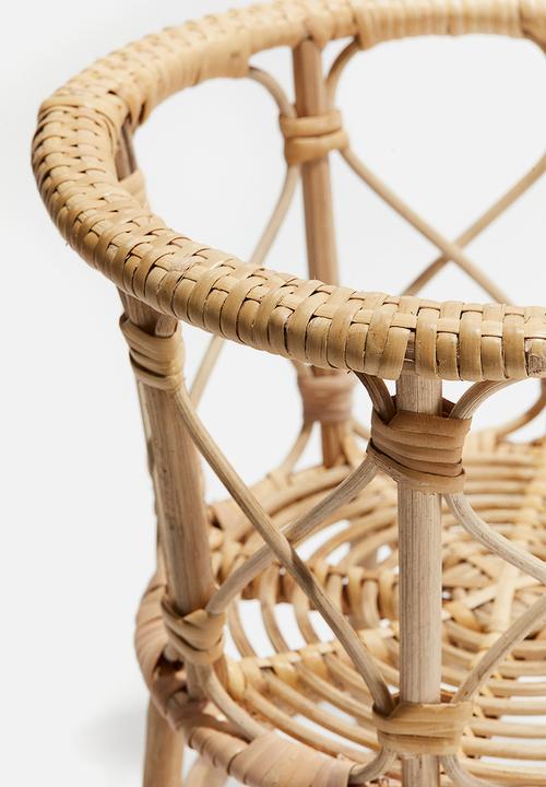 H&M - Rattan plant pot stand - beige