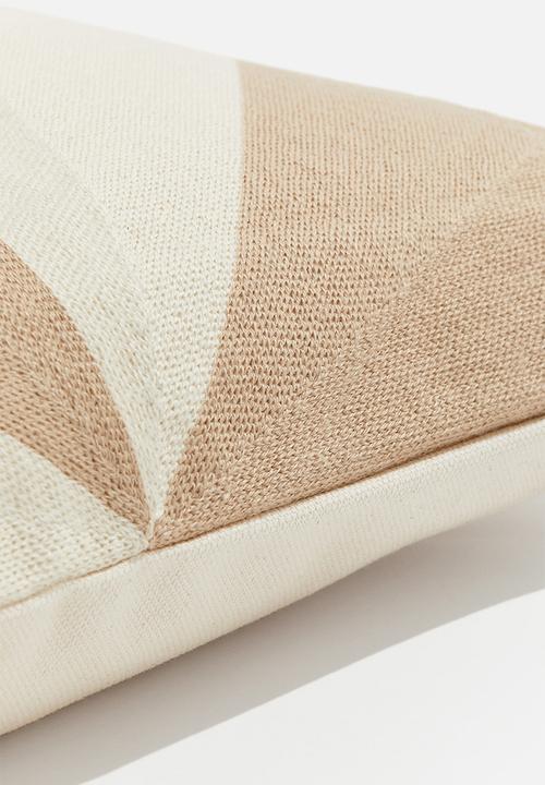H&M - Patterned cushion cover - light beige 